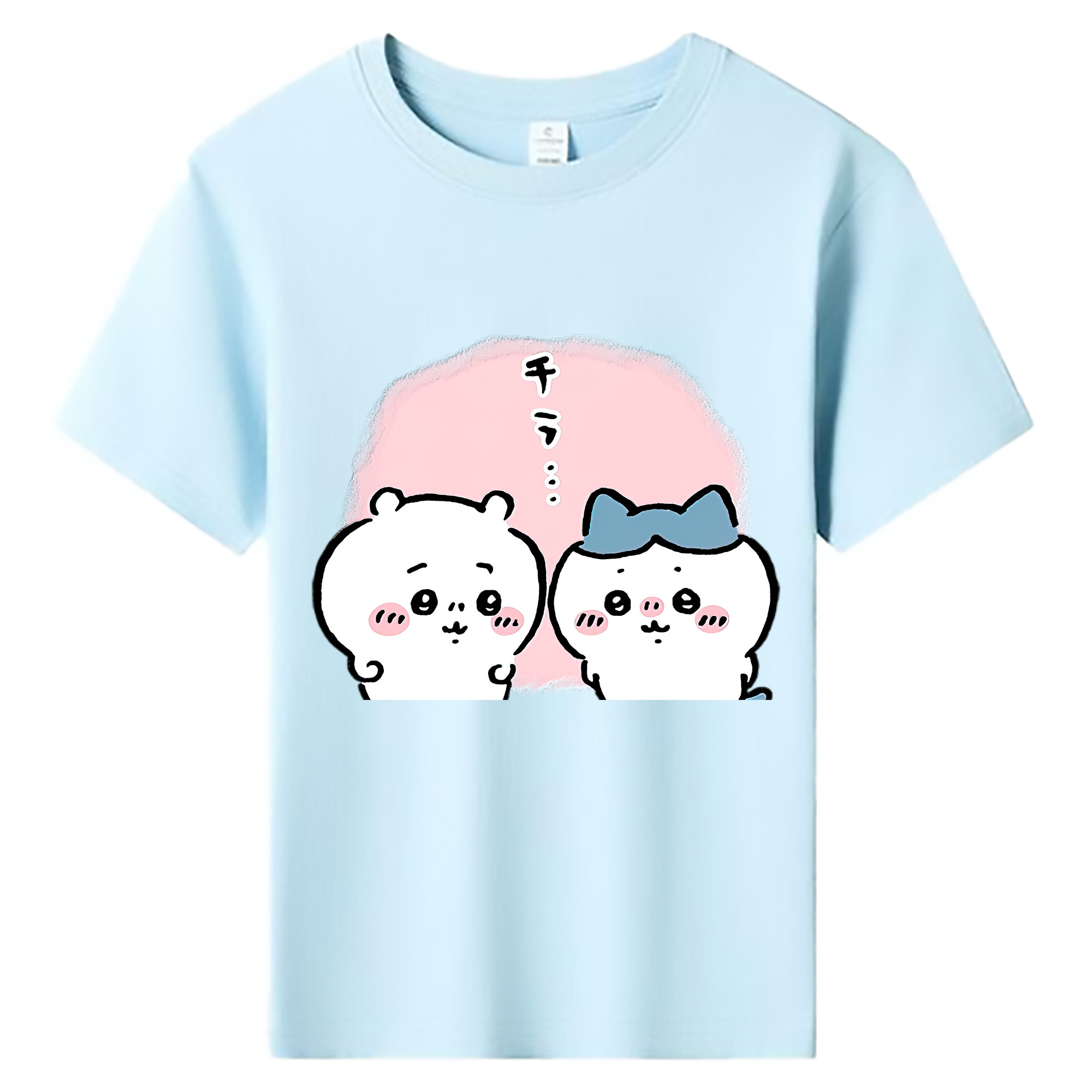 （画像用） ちいかわ ハチワレ Chii-kawa hachiware 綿100％キッズTシャツ（フロントプリント）